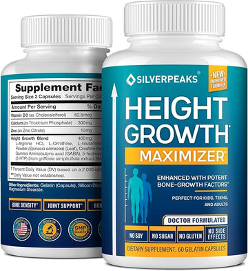 Height Growth Maximizer by SILVERPEAKS  60 Capsules